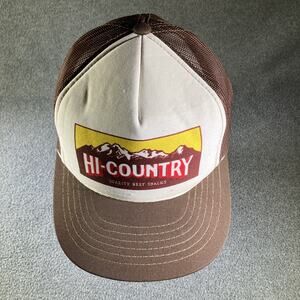 Hi-Country Quality Beef Snacks foamie trucker hat Montana cap meshback VTG ball